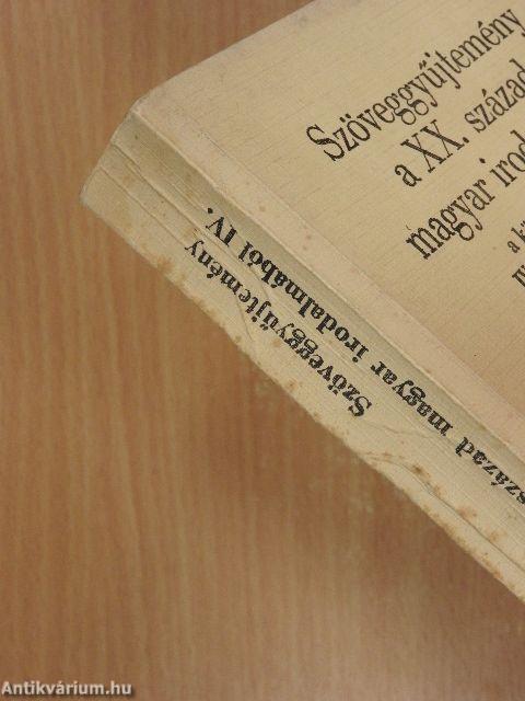 Szöveggyűjtemény a XX. század magyar irodalmából