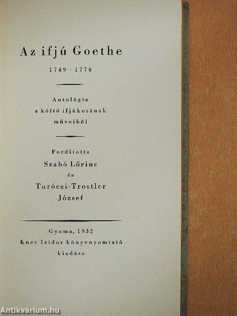 Az ifjú Goethe 1749-1776/A férfi Goethe 1777-1800/Az öreg Goethe 1801-1832