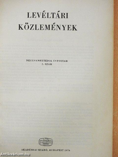 Levéltári közlemények 1976/2.