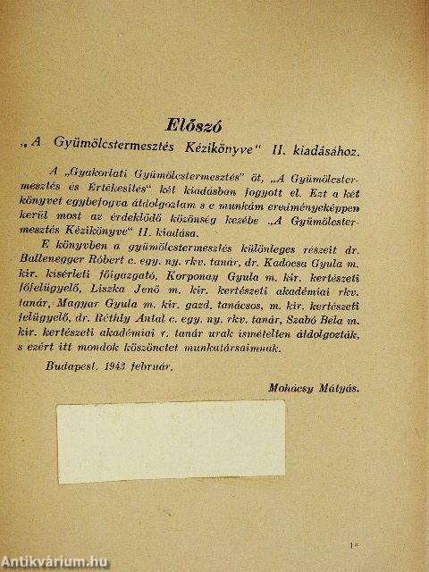 A gyümölcstermesztés kézikönyve