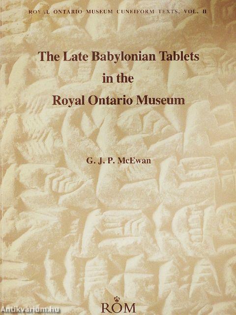 The Late Babylonian Tablets in the Royal Ontario Museum