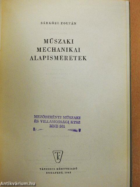 Műszaki mechanikai alapismeretek