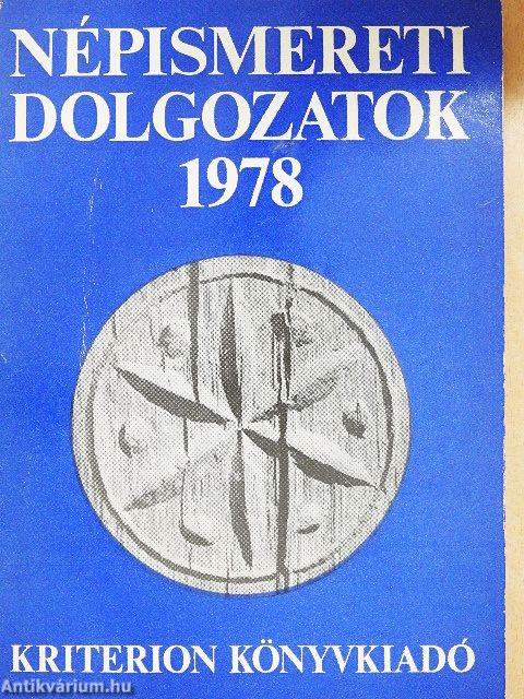 Népismereti dolgozatok 1978