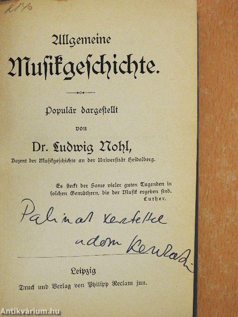 Allgemeine Musikgeschichte (gótbetűs)