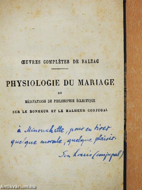 Physiologie du mariage