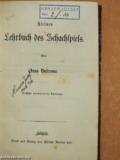 Kleines Lehrbuch des Schachspiels (gótbetűs)