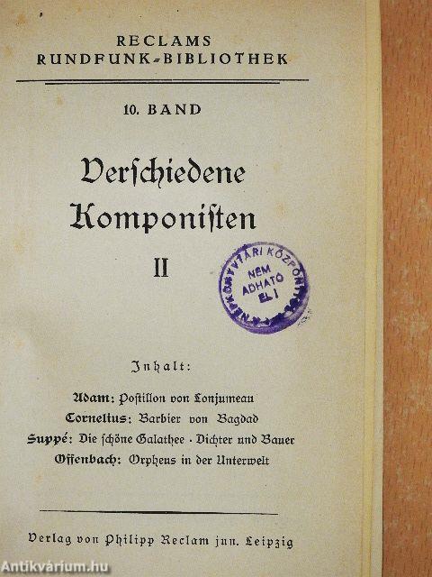 Der Postillon von Lonjumeau/Der Barbier von Bagdad/Dichter und Bauer/Orpheus in der Unterwelt (gótbetűs)