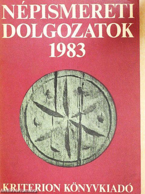 Népismereti dolgozatok 1983