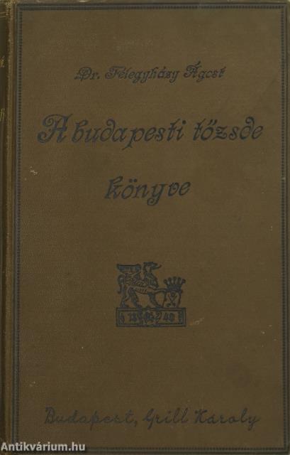 A budapesti tőzsde könyve