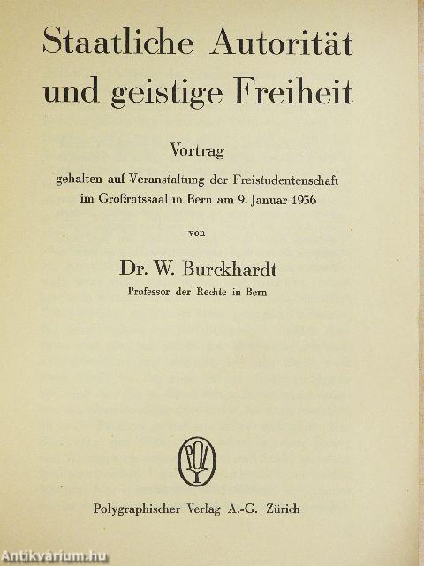 Staatliche Autorität und geistige Freiheit
