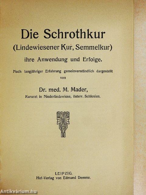 Die Schrothkur ihre Anwendung und Erfolge