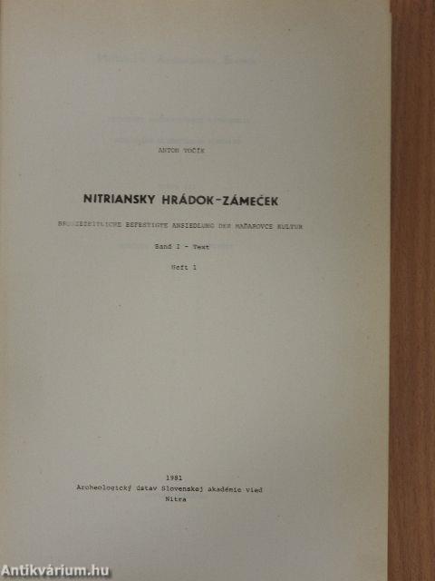 Nitriansky hrádok-Zámecek Band I/1-2.