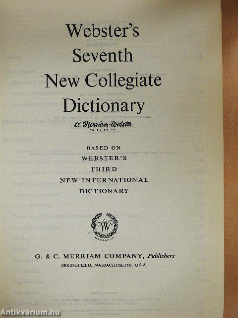 Webster's Seventh New Collegiate Dictionary