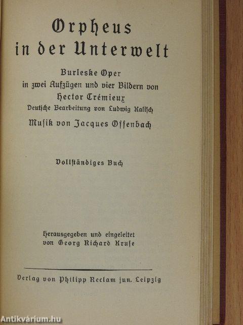 Der Postillon von Lonjumeau/Der Barbier von Bagdad/Dichter und Bauer/Orpheus in der Unterwelt (gótbetűs)
