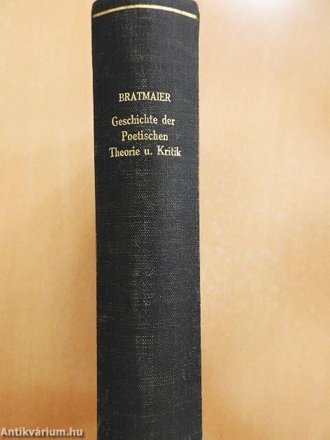 Geschichte der poetischen Theorie und Kritik I-II. (gótbetűs)