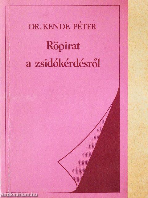 Röpirat a zsidókérdésről