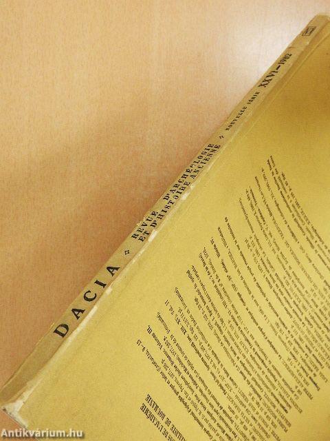 Dacia - Revue d'Archéologie et d'Histoire Ancienne XXVI.