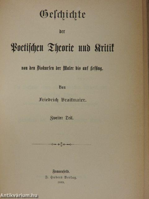 Geschichte der poetischen Theorie und Kritik I-II. (gótbetűs)