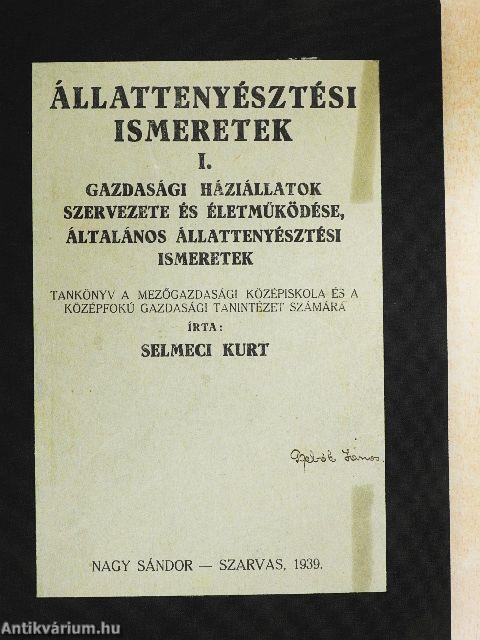 Állattenyésztési ismeretek I. (töredék)
