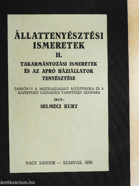 Állattenyésztési ismeretek II.