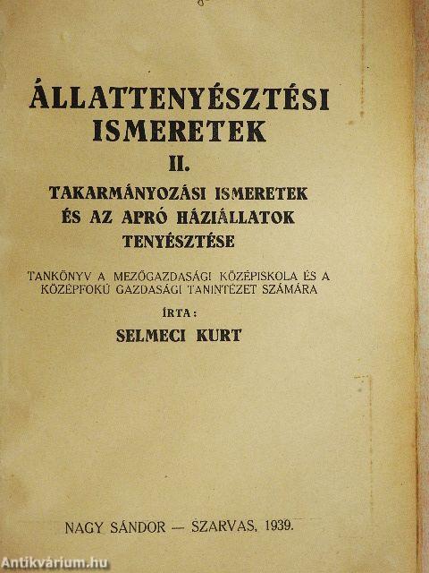 Állattenyésztési ismeretek II.