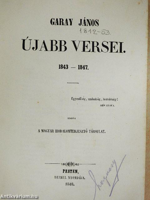 Garay János újabb versei
