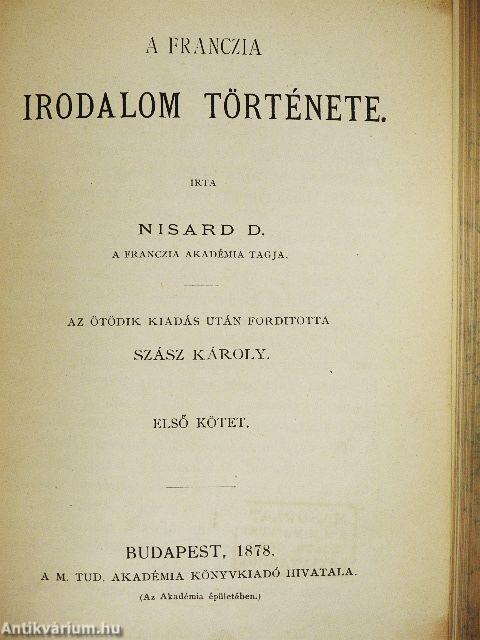 A franczia irodalom története I.