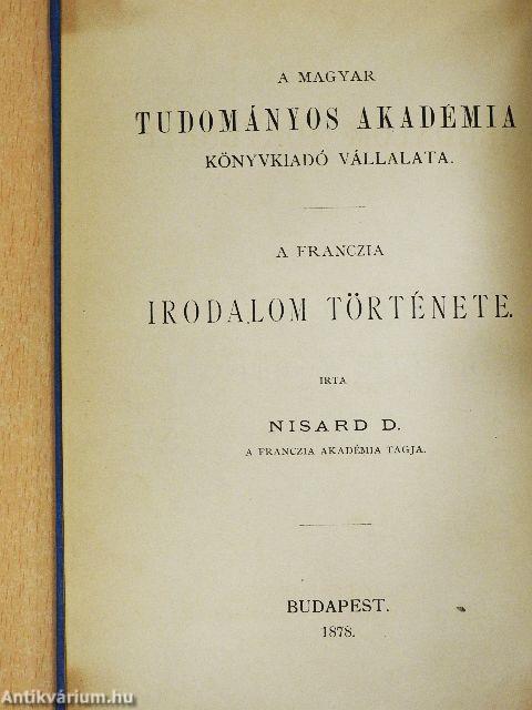 A franczia irodalom története I.