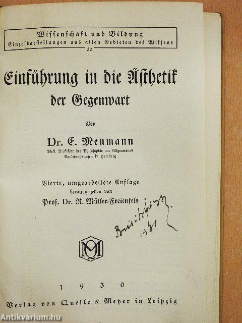 Einführung in die Ästhetik der Gegenwart (gótbetűs)