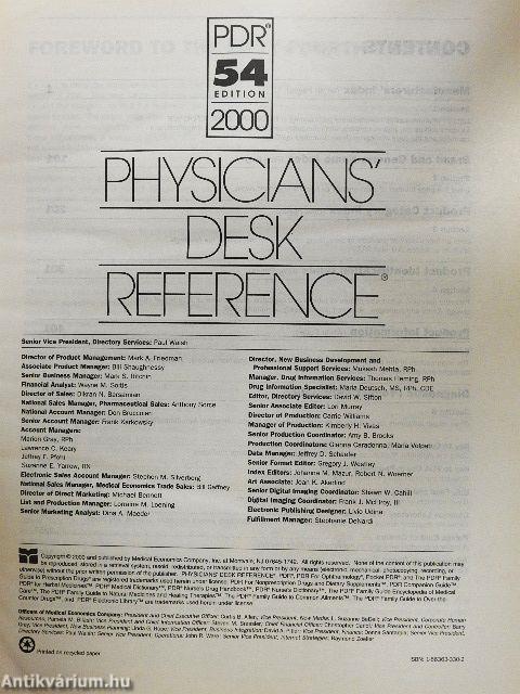 Physicians' Desk Reference 2000