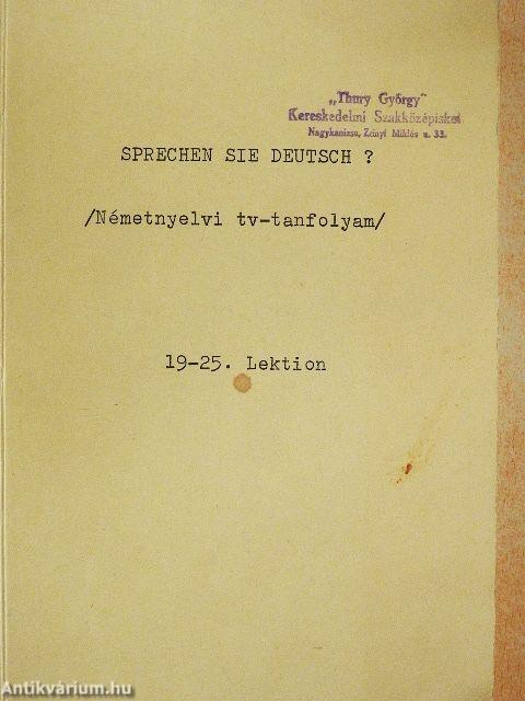 Sprechen sie Deutsch? 19-25. Lektion