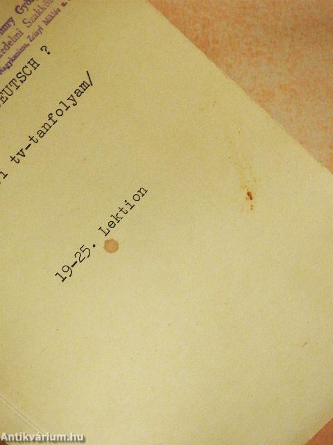 Sprechen sie Deutsch? 19-25. Lektion