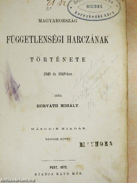 Magyarország függetlenségi harczának története II. (töredék)