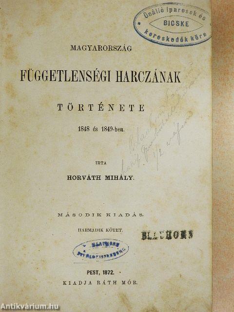 Magyarország függetlenségi harczának története III. (töredék)