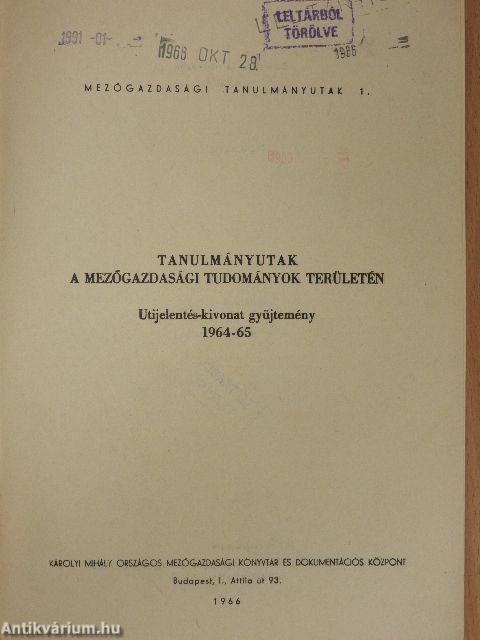 Tanulmányutak a mezőgazdasági tudományok területén