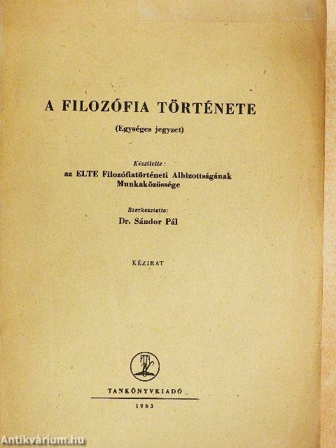 A filozófia története