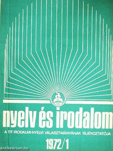 Nyelv és irodalom 1972/1.
