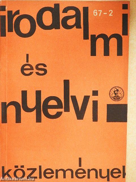 Irodalmi és nyelvi közlemények 1967/2.