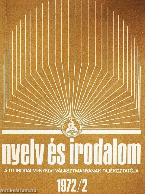 Nyelv és irodalom 1972/2.