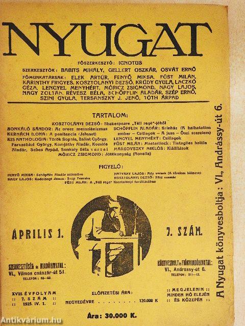 Nyugat 1925. április 1.