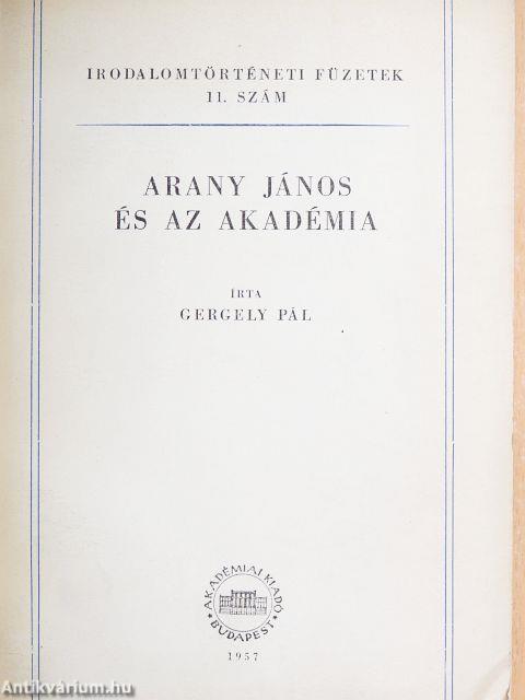 Arany János és az akadémia