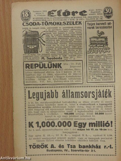 Előre 1918. május 4.