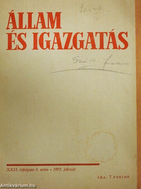 Állam és igazgatás 1972. február
