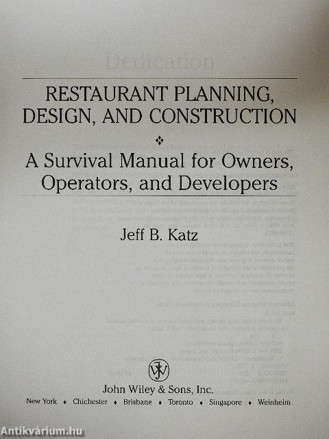 Restaurant Planning, Design, and Construction