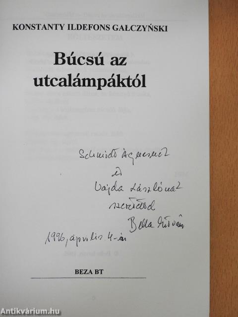 Búcsú az utcalámpáktól (dedikált példány)