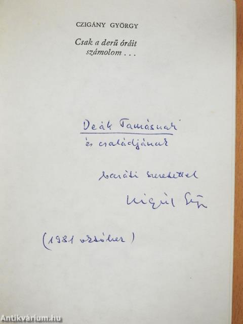 Csak a derű óráit számolom... (dedikált példány)