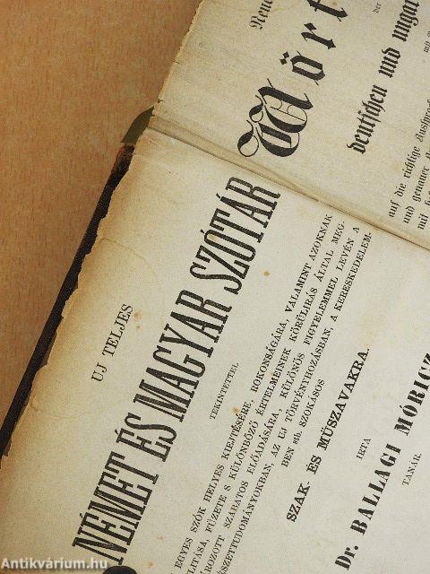 Uj teljes német és magyar szótár/Német-magyar pót-szótár (Ifj. Dr. Entz Géza könyvtárából)