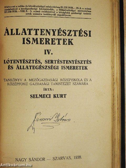 Állattenyésztési ismeretek III-IV.