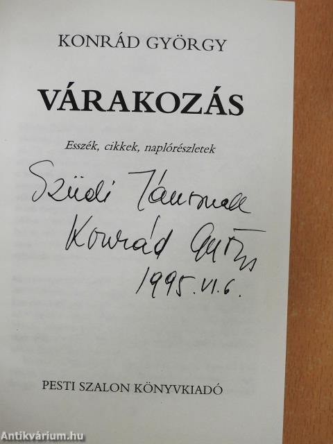 Várakozás (dedikált példány)