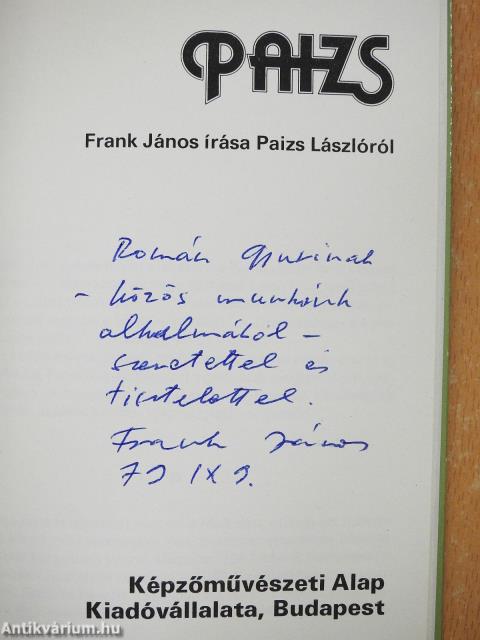 Paizs (dedikált példány)